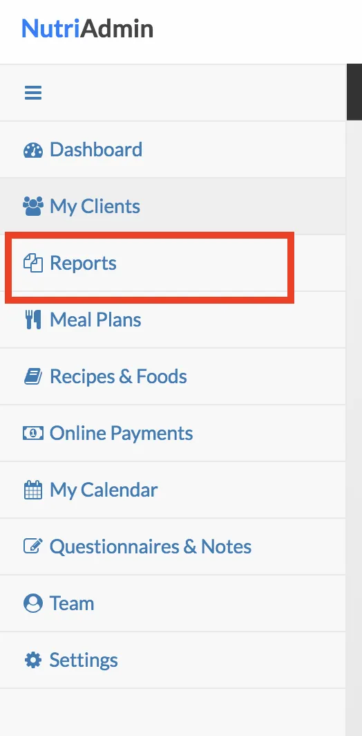 reports menu